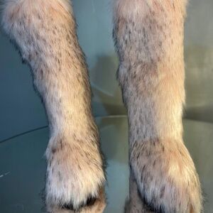 Pale Pink Faux Fur Custom Knee-High Boots sizes 8.5,9 only